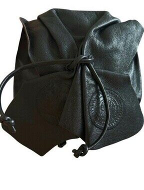 CARLOS FALCHI💥Vintage💥Black Leather & Ties Crossbody Bag